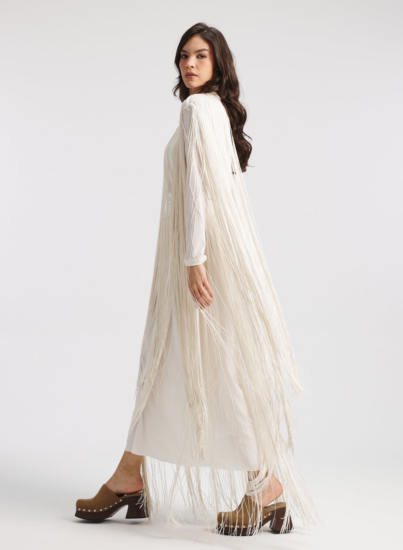 All Around Fringes Top In Off White