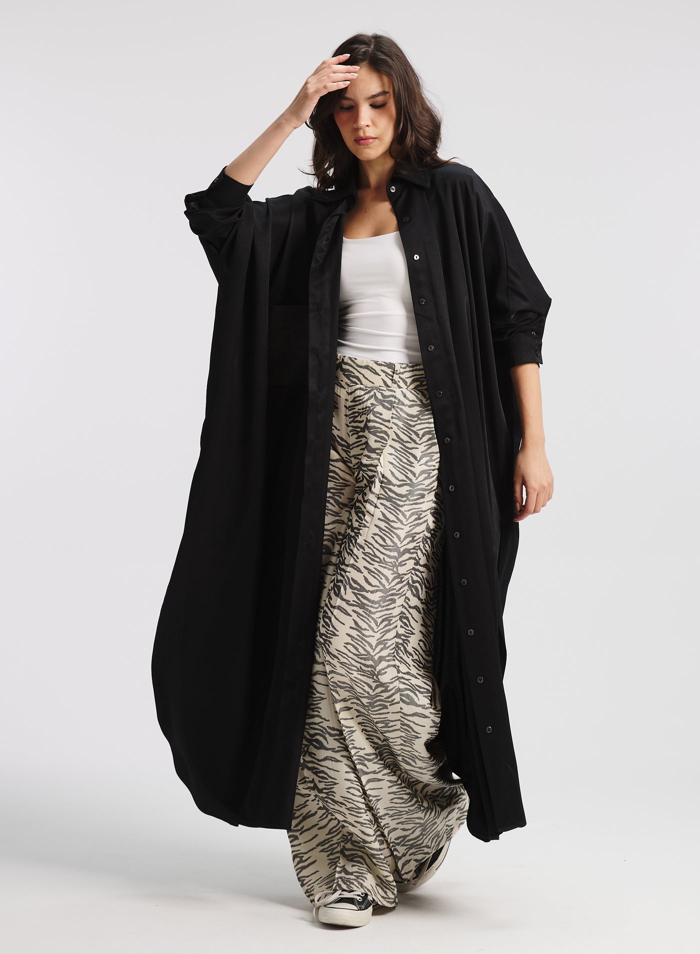 Long Shirt Dress In Black