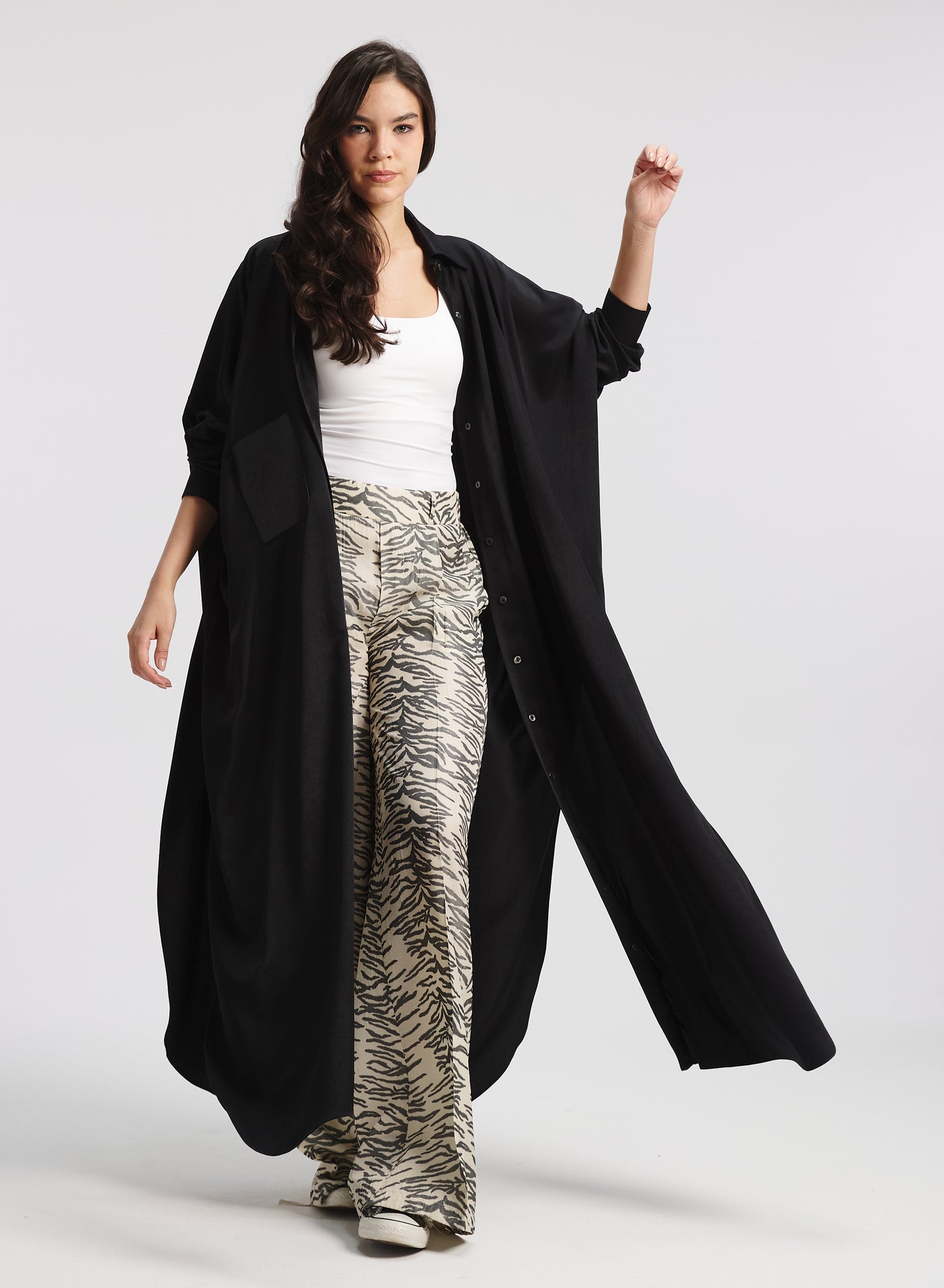 Long Shirt Dress In Black