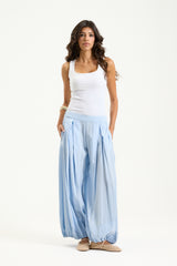 Cropped Balloon Summer Pants Ice Blue