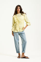 Front Draped Ruffle Top