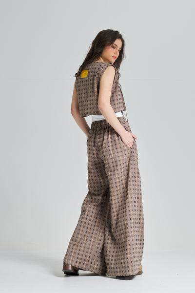 Dotted linen Cropped vest