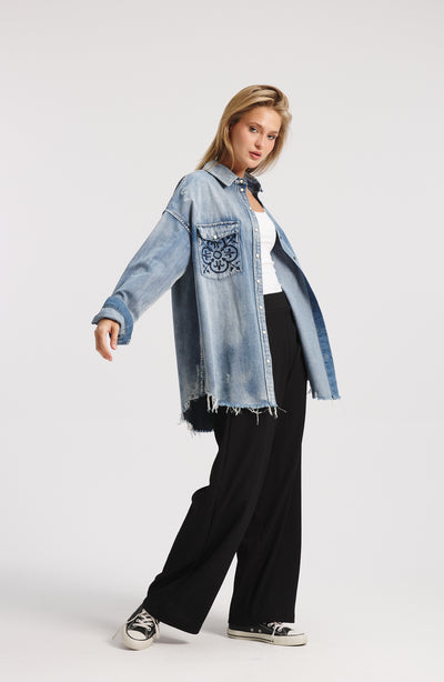 Crushed Low Crotch Black Pants