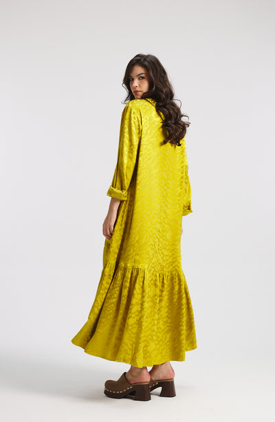 Bottom ruffle silk dress