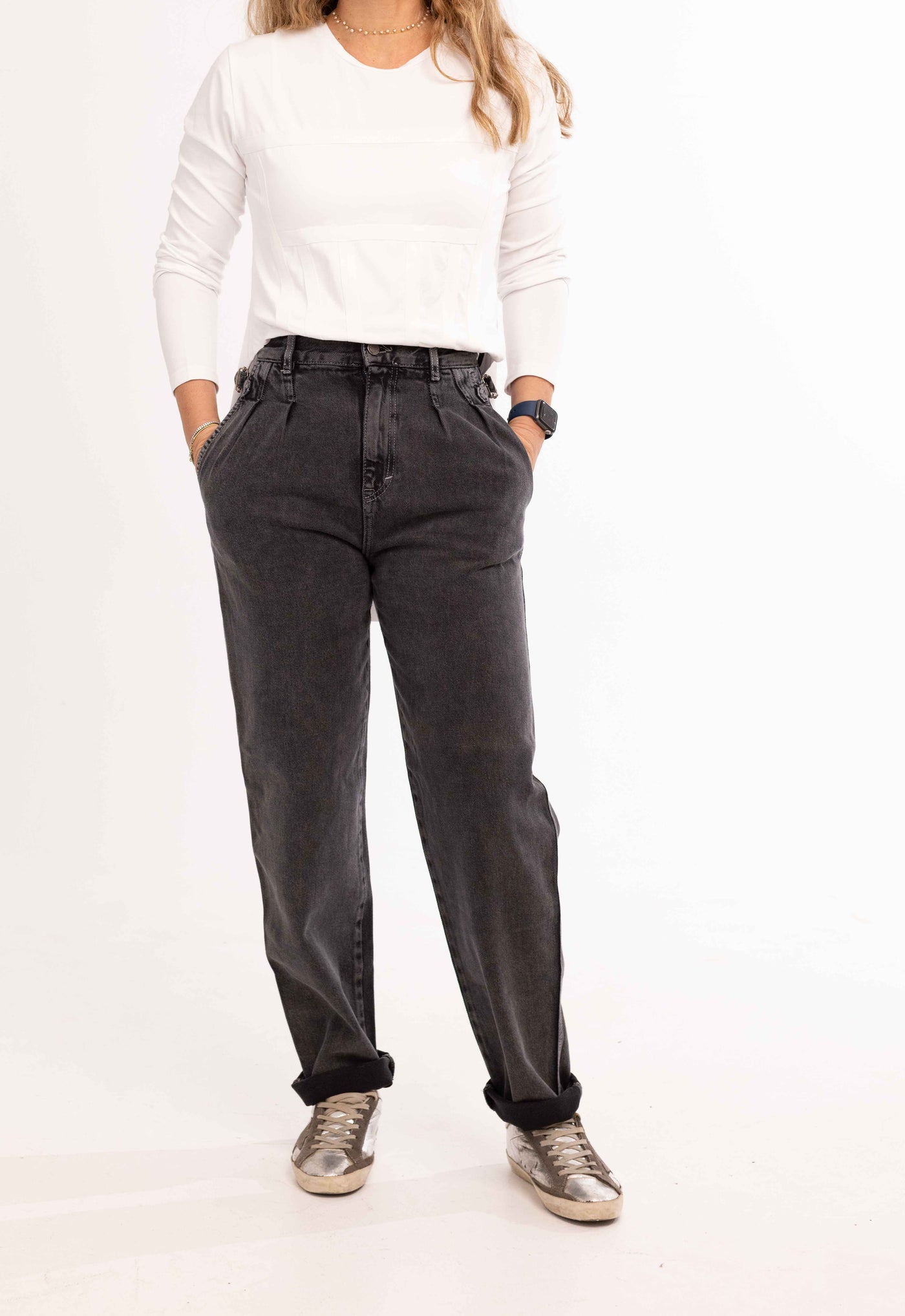 Grey High Waist Denim