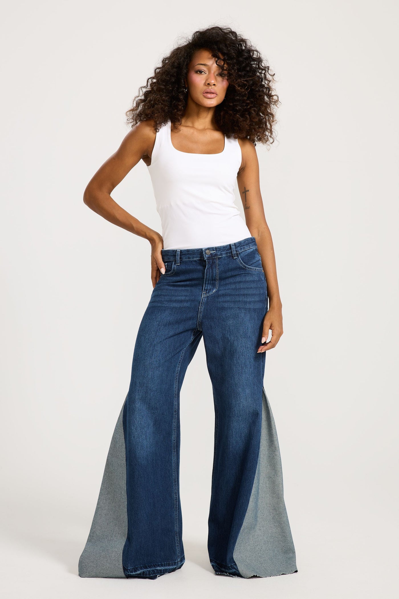 Super Flared Patchwork Denim