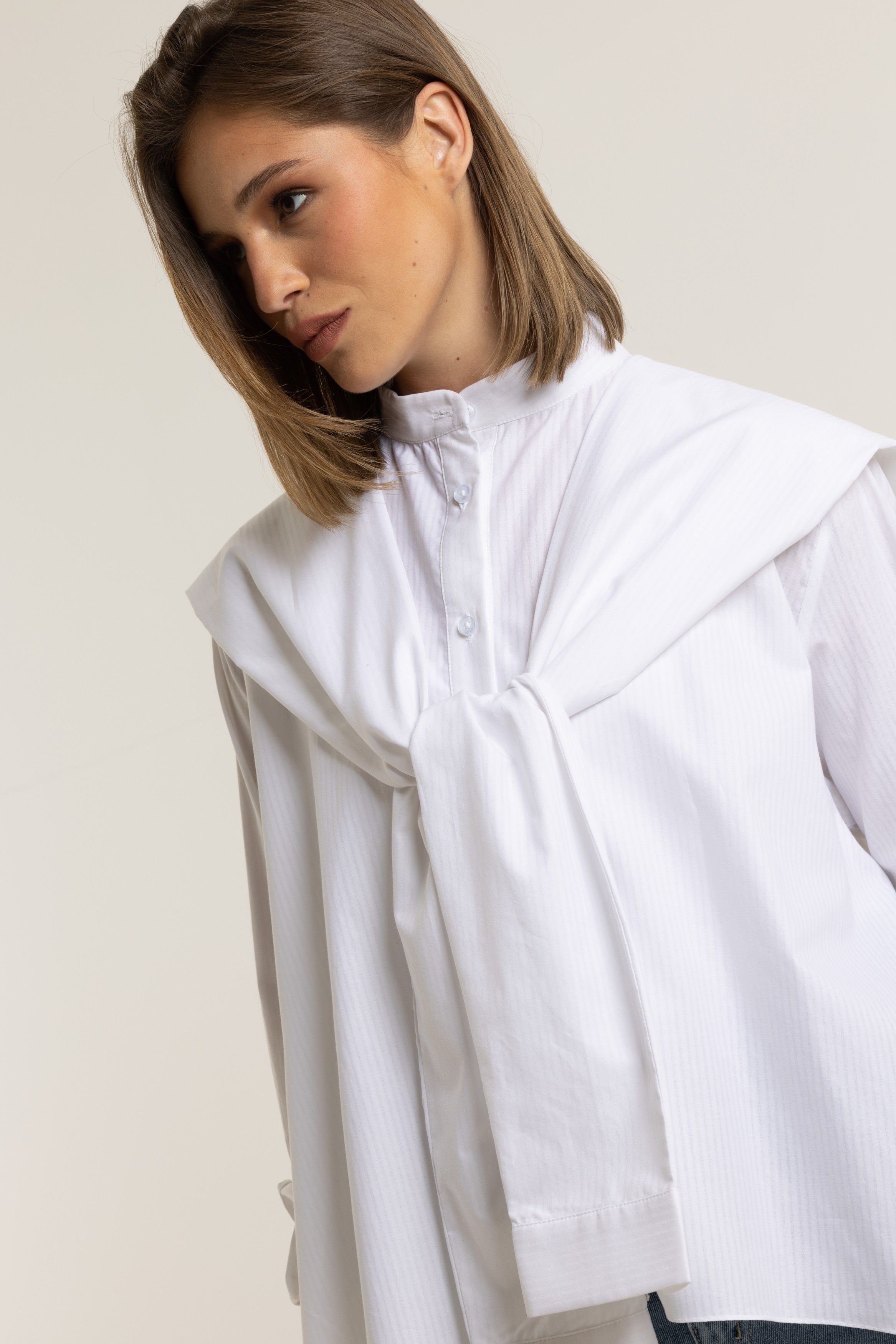Asymmetrical Shirt With Extra Shoulder Sleeves