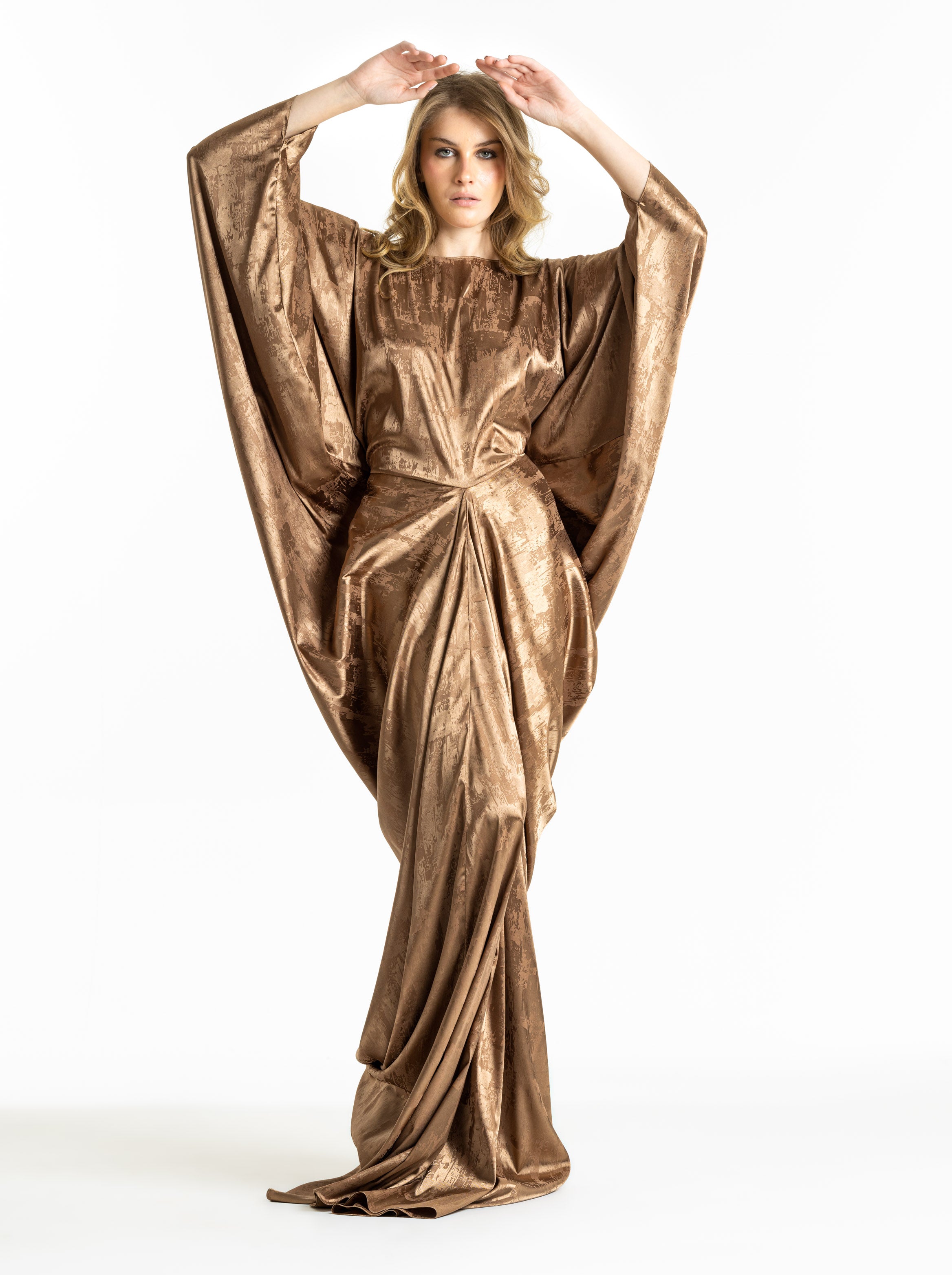 Side Wrape Dress In Camel
